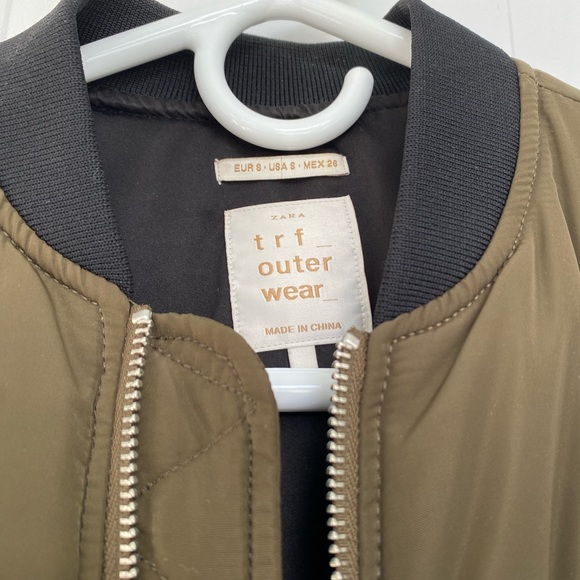 Zara Green Bomber Jacket - Picture 2 of 3